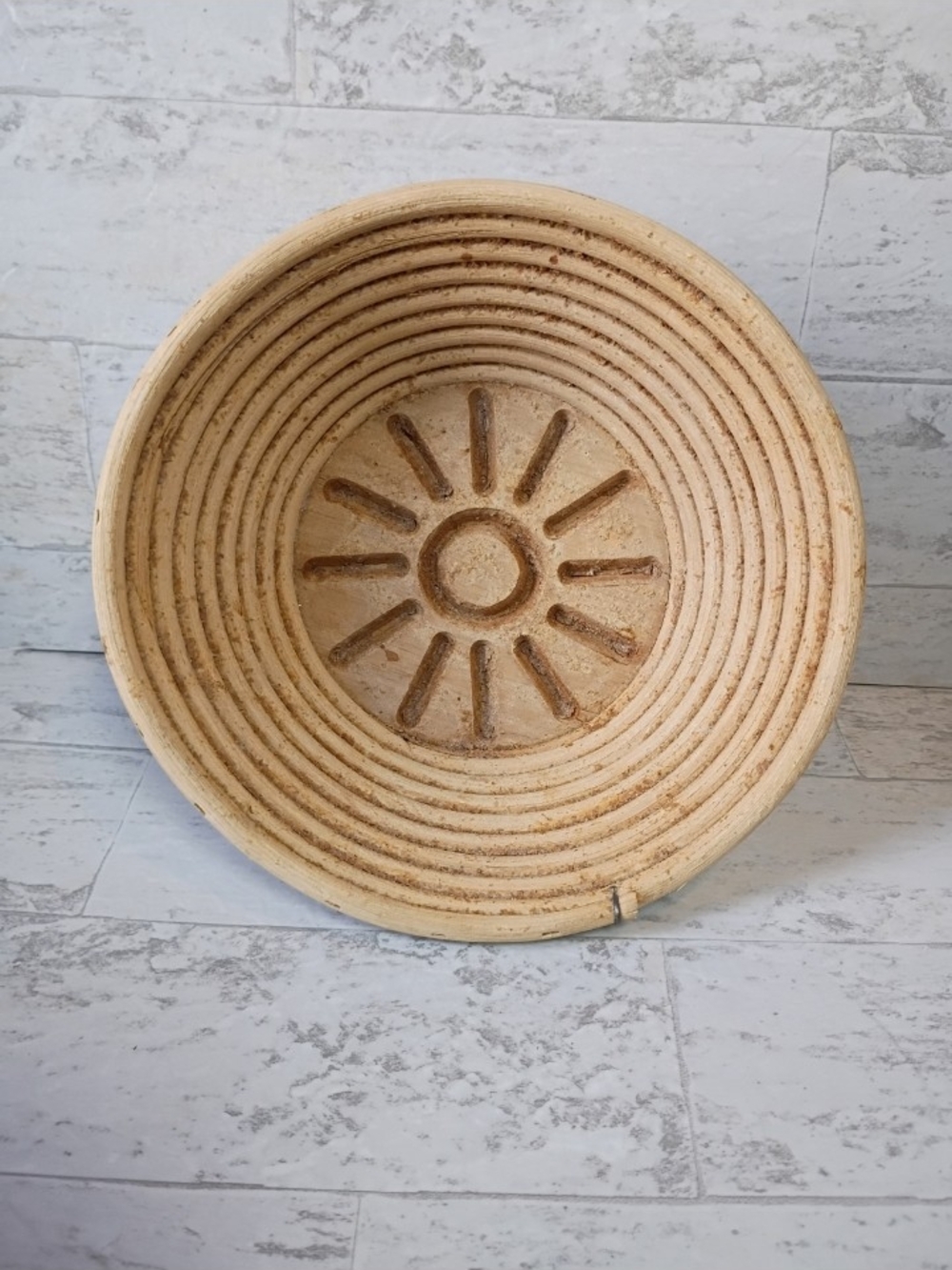 Farmhouse Cottagecore Handmade Round Coil Bread Proofing Basket - Beige